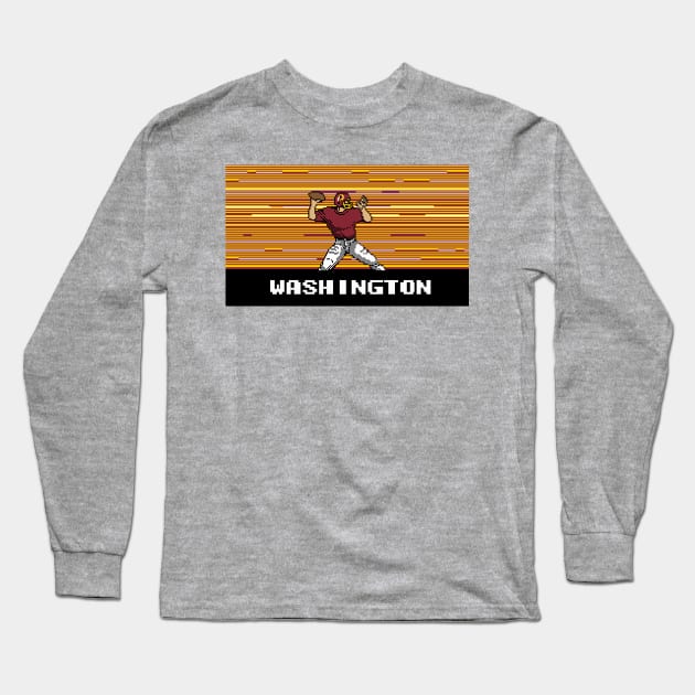 8-Bit Quarterback - Washington Long Sleeve T-Shirt by The Pixel League